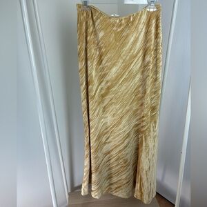 Free People Gold Velvet Maxi Skirt